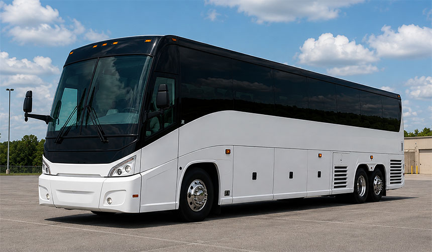 56-passenger charter bus available for charter in Miramar, FL
